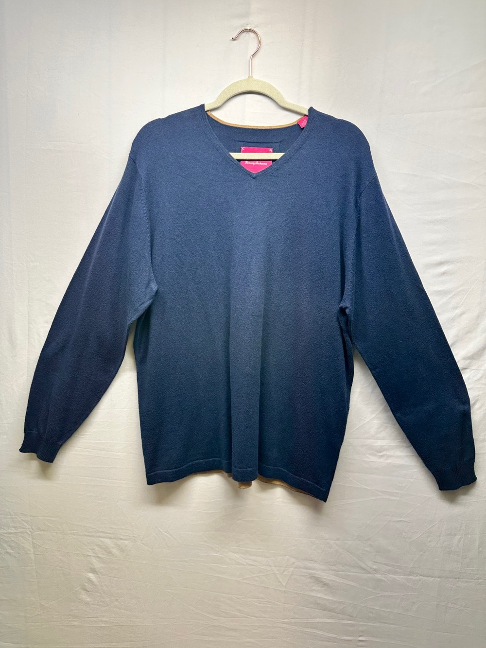 Tommy Bahama Navy Blue Cashmere Blend V-Neck Sweater